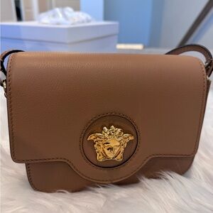 Versace calf leather shoulder bag brown   NEW